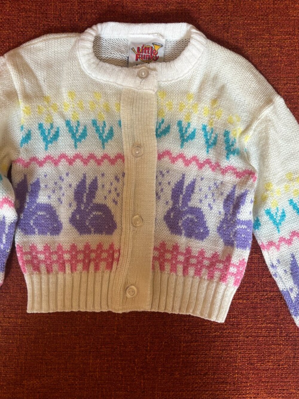 Vintage 1990s Little Funky Girl's Cardigan Sweater XS